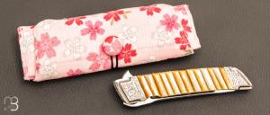    Couteau " Chiqurin Gold lip Pearl " custom par Koji Hara