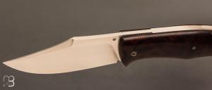   Couteau " Cim Very Bad " custom lock-back par Raphaël Durand - Bois de fer et lame RWL34