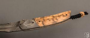   Couteau  " Clint " par Florian Keller - Mammouth et damas plume