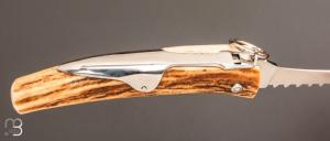   Couteau  de chasse Cornillon 2 pièces 13CM Bois de cerf par J. Mongin