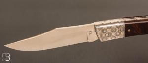    Couteau " Cran plat " custom par Claude Giraud - Bois de fer d'Arizona