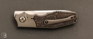 Couteau " Creed " custom framelock par Thierry Savidan - Titane et Fat carbon