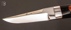  Couteau droit  "  Custom " par Charlie Bennica - Corne de buffle et bois de pernambuco