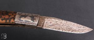  Couteau Nordique Custom pliant de Jukka Hankala - Mammouth damas