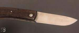    Couteau  " Le Dodu  " à cran plat par Frédéric Maschio - Micarta jute et C130