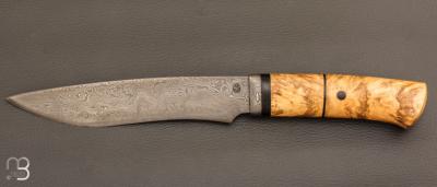   Couteau " Droit  " de Jean Paul Sire - Loupe de buis et Damas