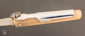 Couteau de poche Facette corne blonde 12cm avec anneau par J. Mongin