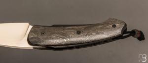 Couteau  " Front-flipper custom " par Fabrice Delbart - Fatcarbon® et lame en RWL34