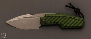 Couteau " Elementak " de GTKnives - Thomas Gony - G10 Neon Green/Black et RWL-34 stonewash