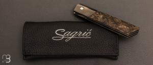 Couteau "  Gentleman XL " custom de Stéphane Sagric - Fatcarbon® Dark Matter Gold et Zirconium