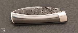    Couteau  "  Gentleman automatique " custom de Florent Dall'ava - L'atelier Dall'ava - Damas / Zirconium