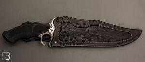 Couteau " Grand Fighter Sub hilt  " de Samuel Lurquin - Damas et G10 gravé par S. Raoux