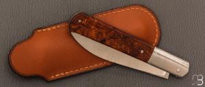  Couteau  "  Issoire  " par Maxime Surjous  - Bois de fer et lame en RWL34