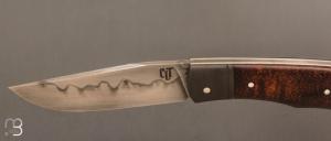   Couteau  " Jack " pliant par Tanguy Coillot - Tamarin ondé et lame en C130