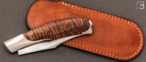  Couteau  "  KaLevEs " palanquille artisanal de Jean-Baptiste Leveque - Koa et RWL-34