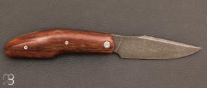  Couteau  "  Kalisse " custom pliant de Michel Grini - Micarta vintage et RWL-34