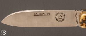 Couteau  "  L'Aurhalpin  "  par la coutellerie Dubesset - Croûte de bélier et XC75