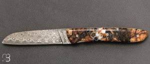    Couteau " L08 fruits des bois pi�ce unique" par Perceval - Lame damas