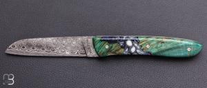    Couteau " L08 fruits des bois pi�ce unique" par Perceval - Lame damas