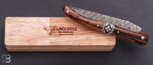       Couteau " Laguiole 12cm mitre centrale " par Laguiole en Aubrac - Bois d'aubrac et lame damas