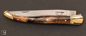 Couteau " Laguiole 13 cm " par La Bonne Trempe - Cep de vigne stabilisé et 14c28N