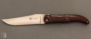 Couteau " Laguiole Grand Air 14,5 cm" par Rozelier Fabien - Ty Coutelier - Loupe de Bois de fer