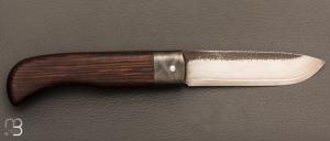  Couteau  "  Le Bugiste " par Frédéric Maschio - Wengé et lame VG10 Suminagashi