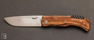 Couteau de poche Le Bugiste olivier liner lock avec Tire-bouchon de Frédéric Maschio