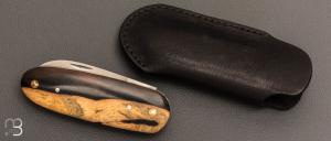   Couteau  " Le Manu " par La Bonne Trempe - Ebène du Mozambique et 14c28