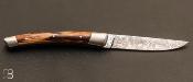 Couteau de poche Le Thiers 12cm hêtre stabilisée et lame damas par Le Fidèle