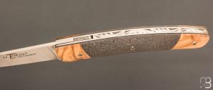   Couteau " Le Thiers® " pliant par l'Atelier Les 2 Diables - Lave et olivier