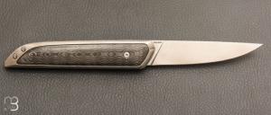   Couteau " Le Galeriste Titane LPO " button-lock par Lepage Knives - Fatcarbon Unititanium