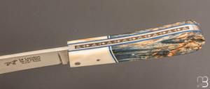 Couteau de poche " London " par Le Fidèle - Bouleau stabilisé et os