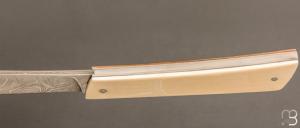   Couteau " London " custom par Samuel Guichard - Ivoire de mammouth et damas de Mickael Moing