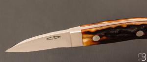   Couteau " Loveless City Knife Design " par Shaun Bruwer - Amber Stag et ATS-34