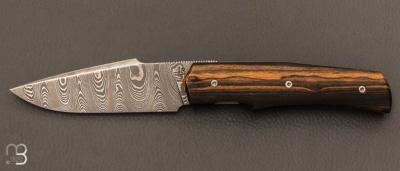   Couteau  "  Lultrafort  " de Rémi Lavialle - Lame de Feu - Ebène Royale et lame damas