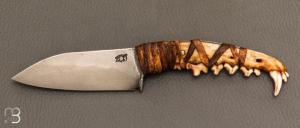    Couteau droit forg par Pierre Henri Monnet - Mchoire de renard et 90McV8