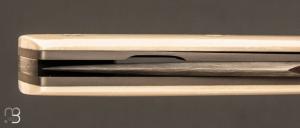   Couteau " Mastard " custom par Christophe Arbogast - Ivoire de mammouth et lame damas de Samuel Lurquin