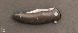 Couteau " Metatron " custom pliant par Milan Mozolic - Fibre de carbone et San-Maï