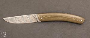  Couteau  "  Thiers  " custom de Julien Baillon - Micarta damas