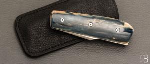    Couteau " Mini Mastard " custom par Christophe Arbogast - Ivoire de mammouth et lame en RWL34