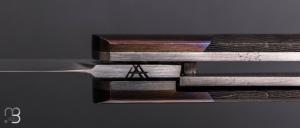   Couteau " Minimun " custom par Alain André - Fibre de carbone et timascus