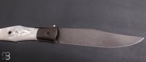 Couteau "Navaja" à palanquille de Pierre Thomas - Atelier Odae - Nacre blanche et N690