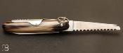 Couteau de poche Navette 13,5 cm Corne blonde 3 pièces par J.Mongin