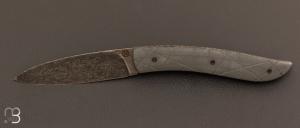 Couteau " le Nv " G10 Gris textur - Lame 14C28 par Tim Bernard