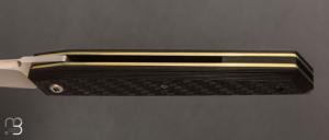   Couteau " No Name " custom par Cyril Doche - Fibre de carbone et lame en RWL34