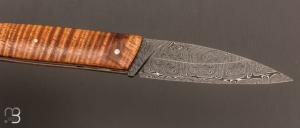    Couteau " Nobilis " custom par Louis Blanchet Kapnist - Koa et damas double explosion