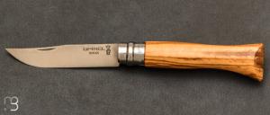 Couteau Opinel N08 manche olivier - lame acier inoxydable