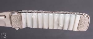   Couteau " Ototake " liner-lock custom par Koji Hara - Nacre blanche