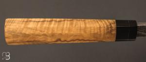 Couteau " Petty " Lame damas et loupe de buis par Anthony Brochier